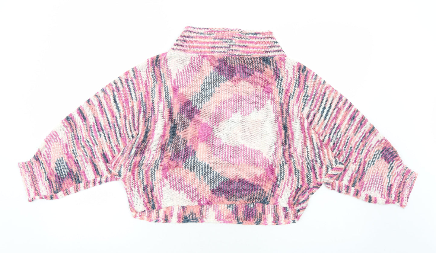 Just Elegance Womens Pink High Neck Acrylic Pullover Jumper Size L