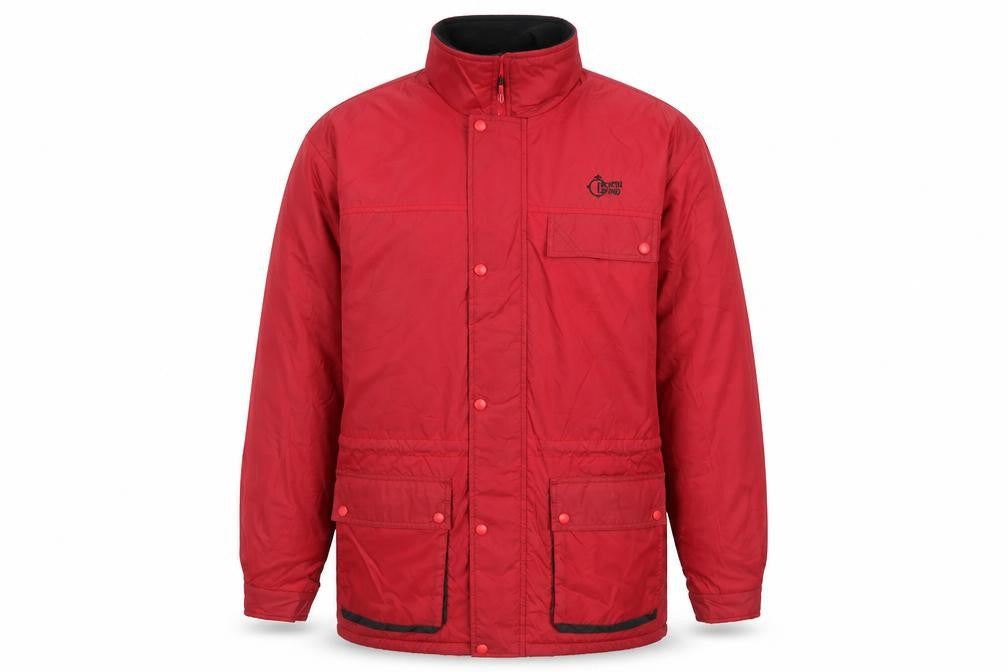 North Wind Mens Red Windbreaker Jacket Size S Zip