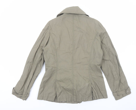 George Womens Brown Pea Coat Jacket Size 14 Button