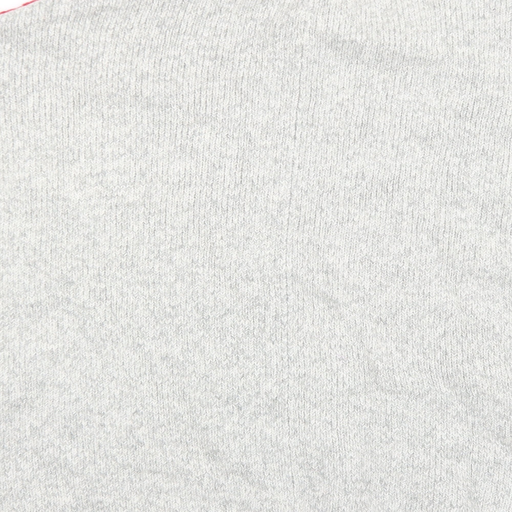Marks and Spencer Womens Red Mock Neck Cotton Pullover Jumper Size M - Colourblock
