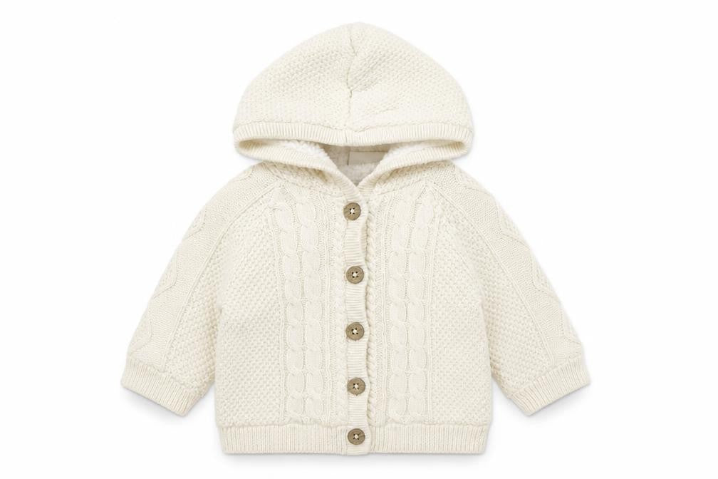 Next Girls Ivory Jacket Coatigan Size 3-6 Months Button