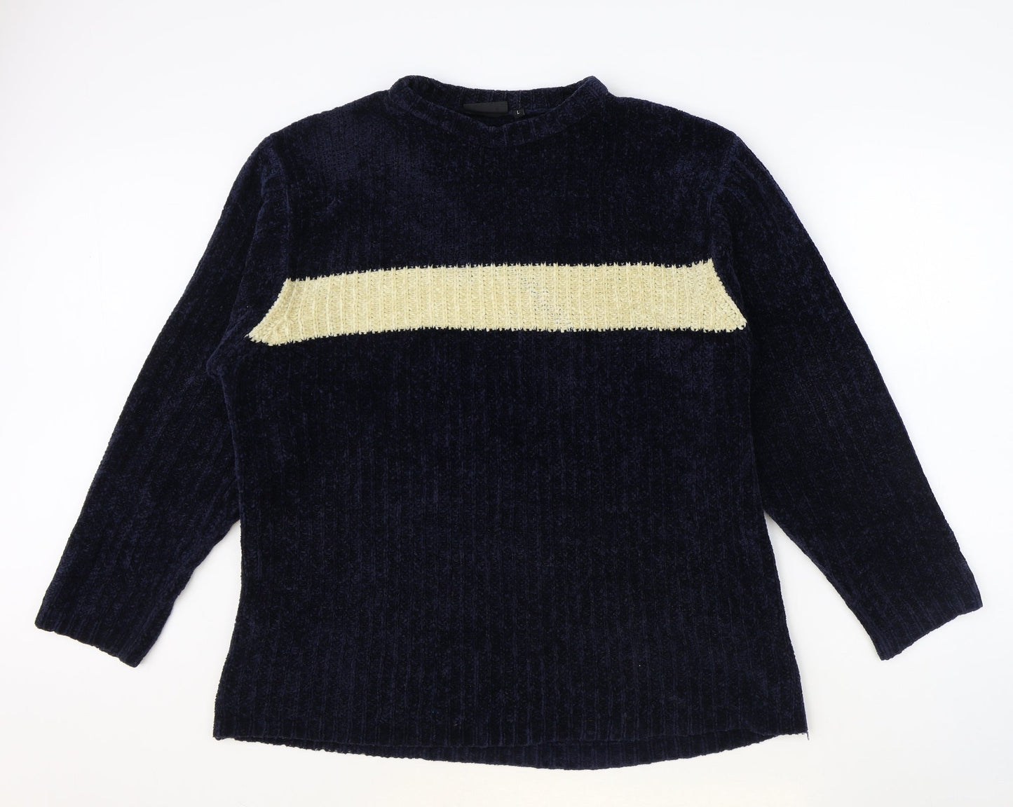 Duke Womens Blue Round Neck Acrylic Pullover Jumper Size L