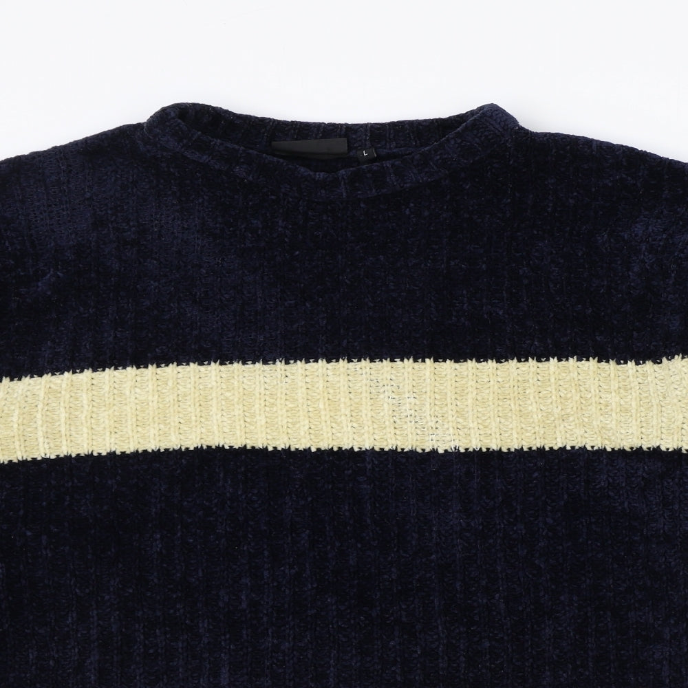 Duke Womens Blue Round Neck Acrylic Pullover Jumper Size L