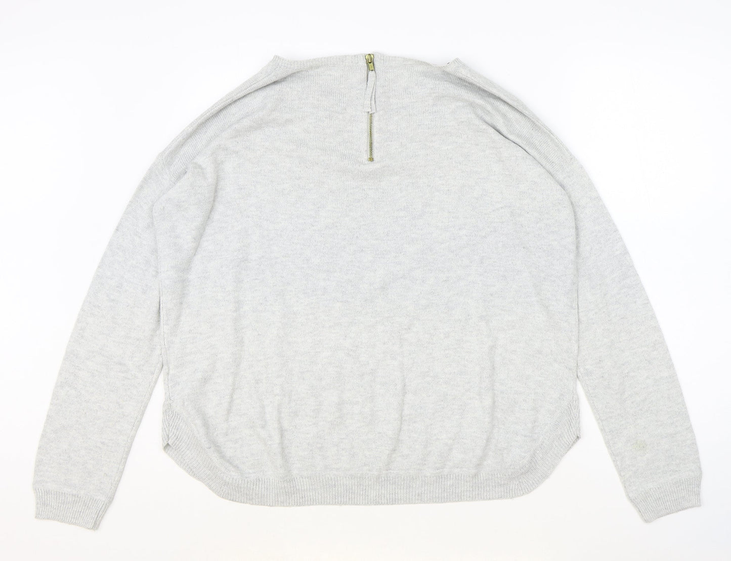 H&M Womens Grey Round Neck Acrylic Pullover Jumper Size M