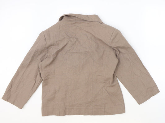 TEXT Womens Brown Jacket Size 16 Hook & Eye