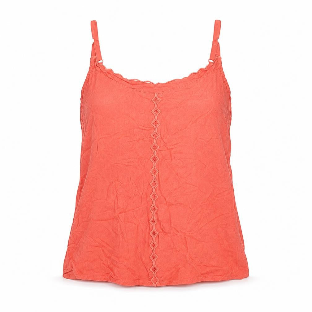 Marks and Spencer Womens Pink Viscose Basic Tank Size 10 V-Neck