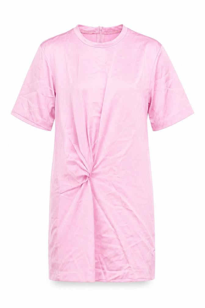 Zara Womens Pink Polyester T-Shirt Dress Size S Round Neck Zip