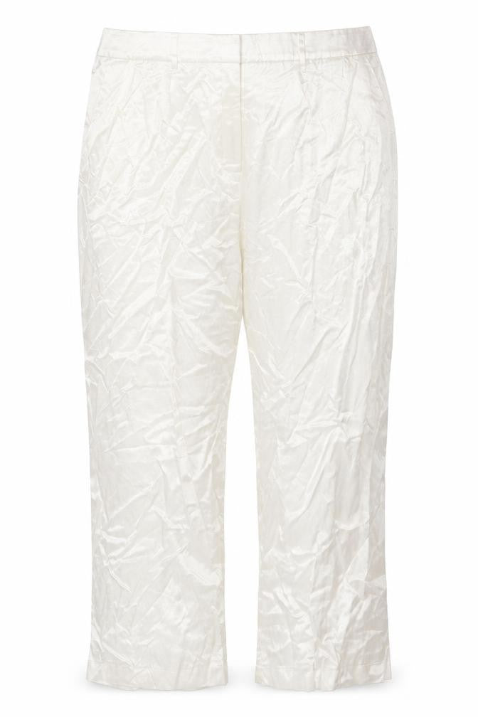 Marks and Spencer Womens White Viscose Trousers Size 24 Regular Buckle
