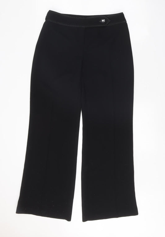 Principles Womens Black Polyester Trousers Size 10 Regular Zip