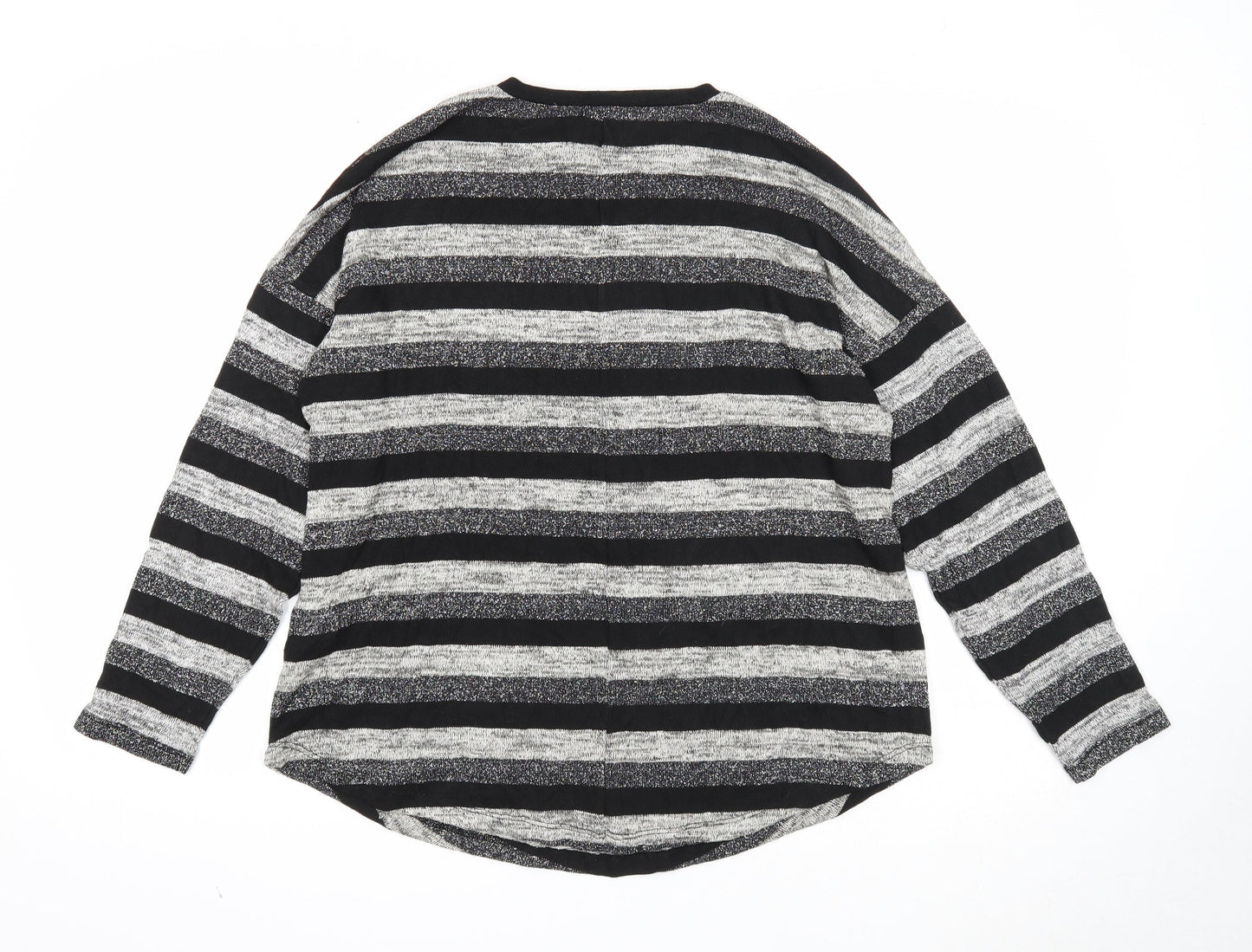Peacocks Womens Multicoloured Round Neck Striped Polyester Pullover Jumper Size 10