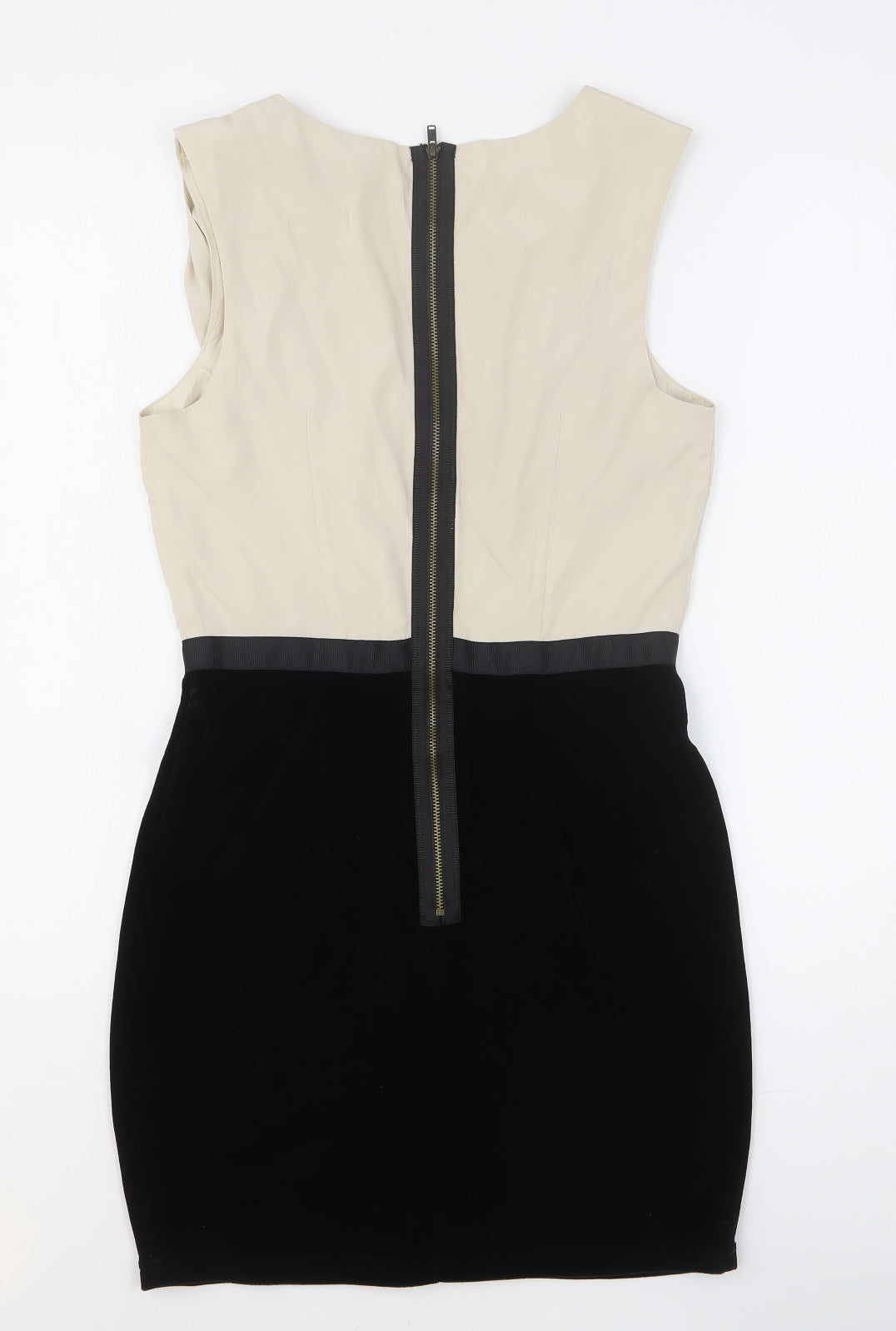 Topshop Womens Multicoloured Polyester Pencil Dress Size 8 Round Neck