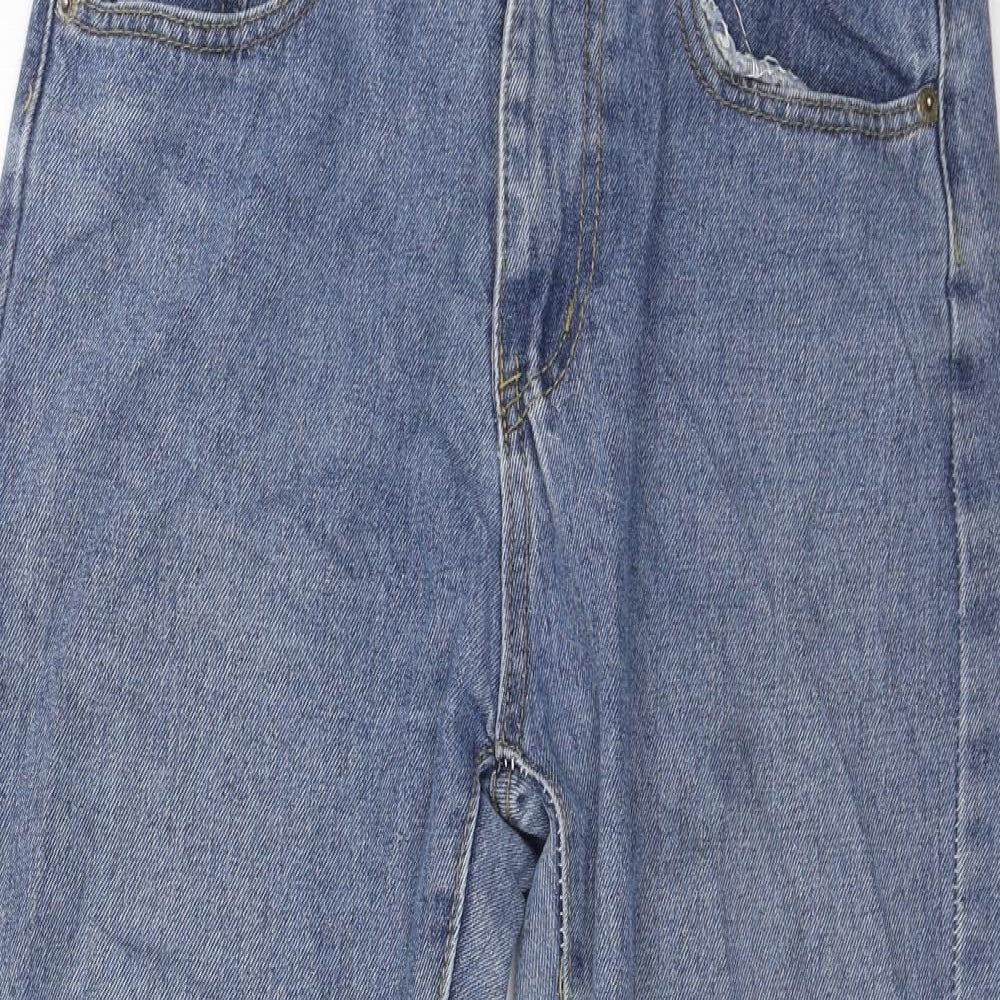 Preworn Womens Blue Cotton Straight Jeans Size 30 in L27 in Regular Button