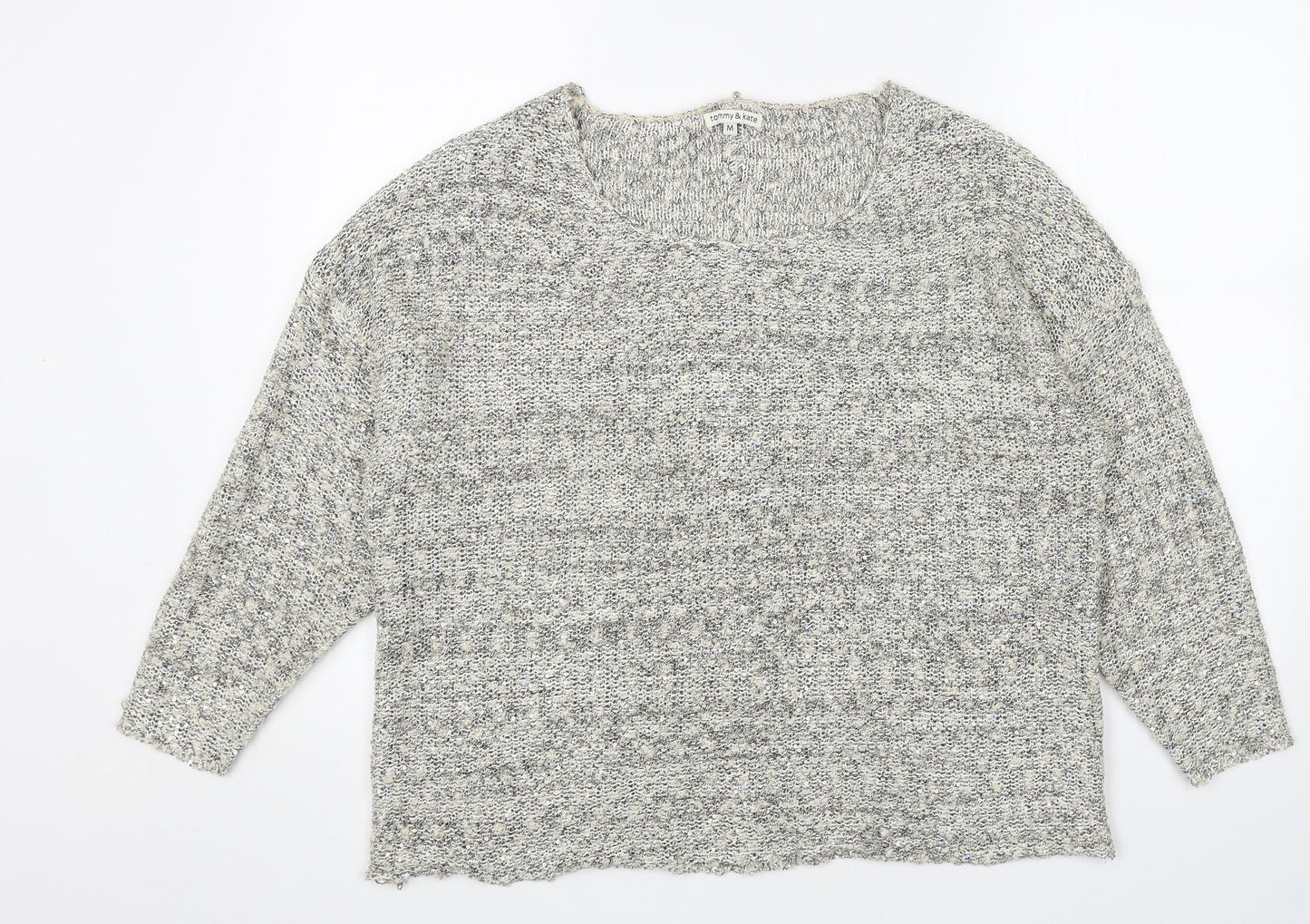 Tommy & Kate Womens Beige Scoop Neck Cotton Pullover Jumper Size M