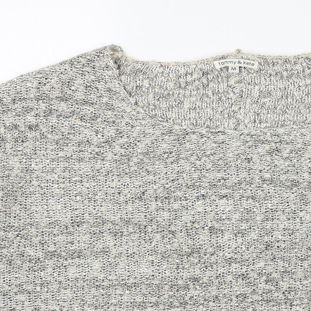 Tommy & Kate Womens Beige Scoop Neck Cotton Pullover Jumper Size M
