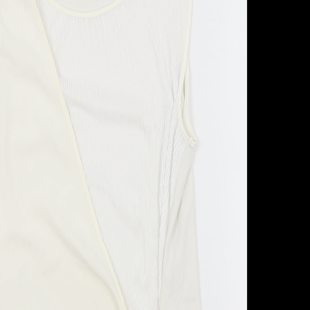 NEXT Womens Ivory Polyester Wrap Tank Size 12 Boat Neck