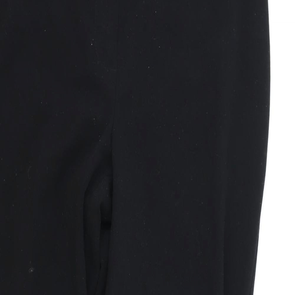 Marks and Spencer Womens Black Polyester Trousers Size 10 Regular Zip