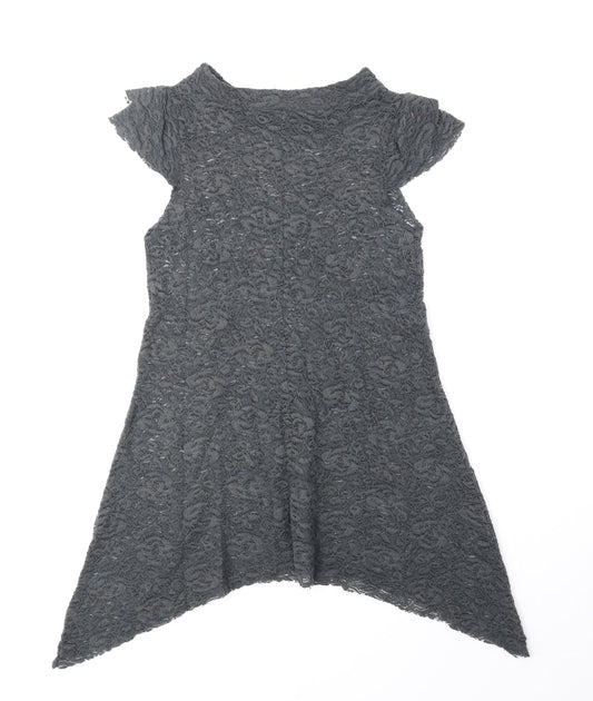 Andrea Perazzo Womens Grey Polyester A-Line Size S Round Neck Pullover