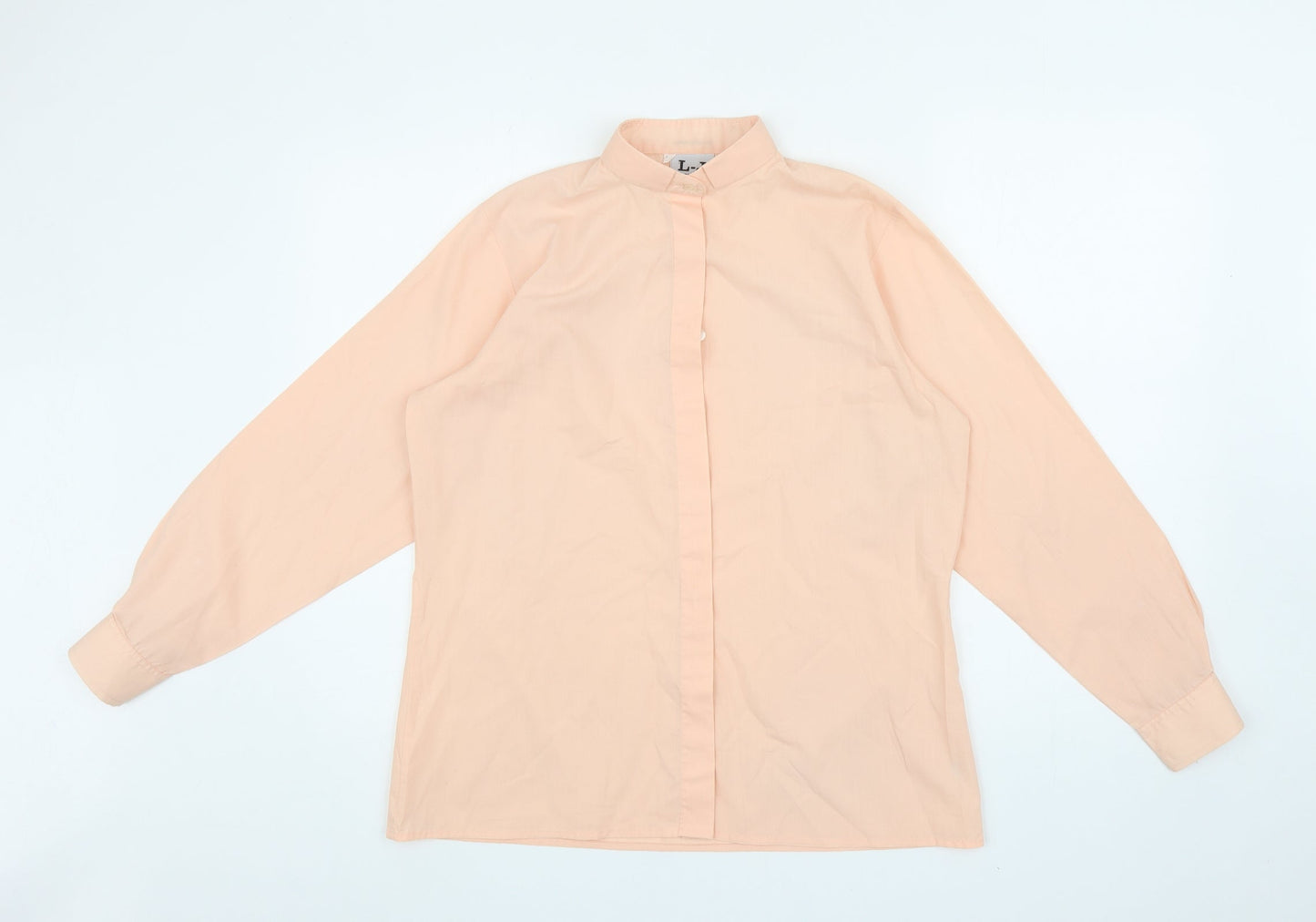 L-J LONDON Mens Orange Polyester Dress Shirt Size S Collared Button