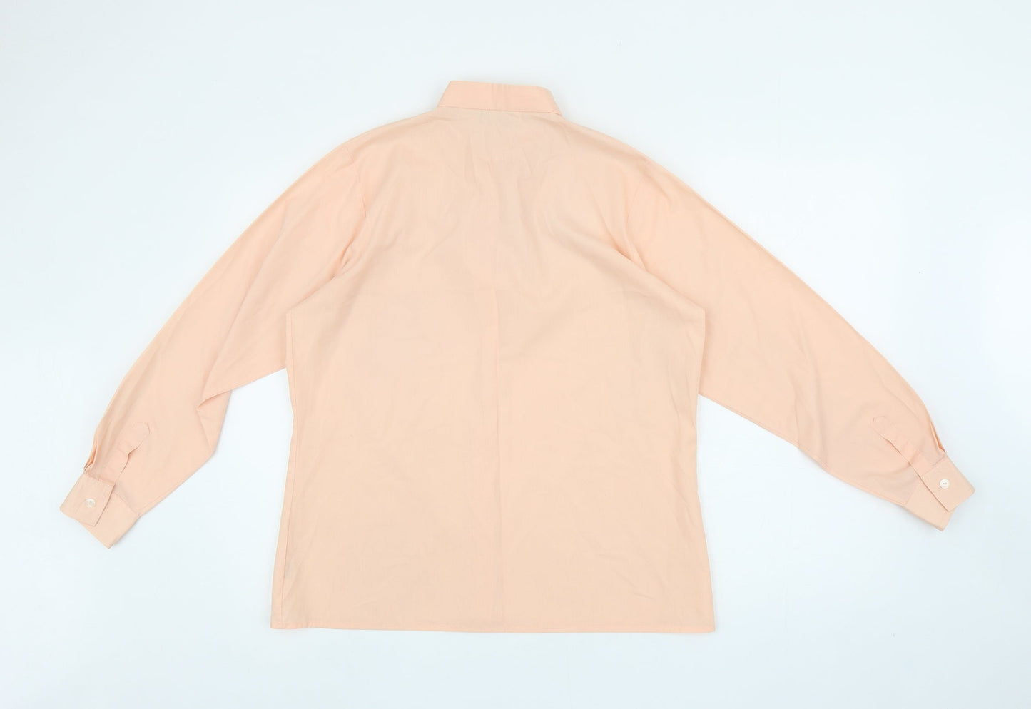 L-J LONDON Mens Orange Polyester Dress Shirt Size S Collared Button