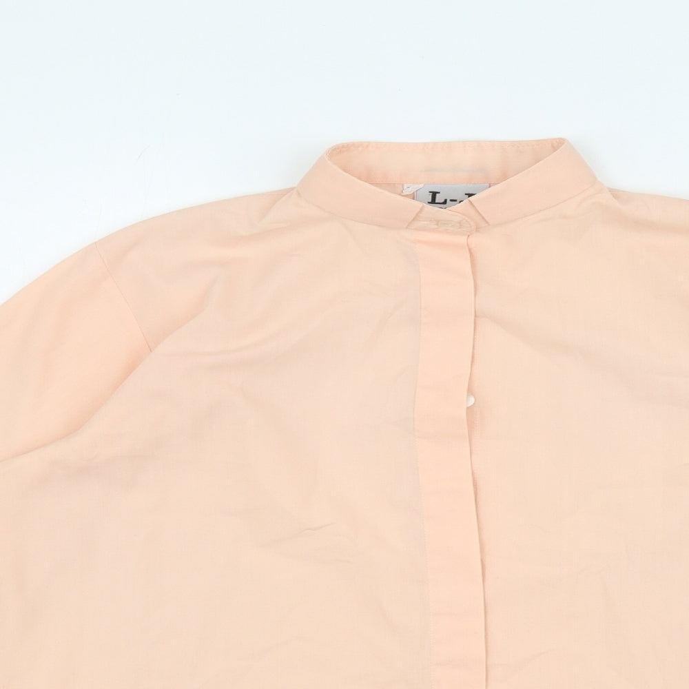 L-J LONDON Mens Orange Polyester Dress Shirt Size S Collared Button