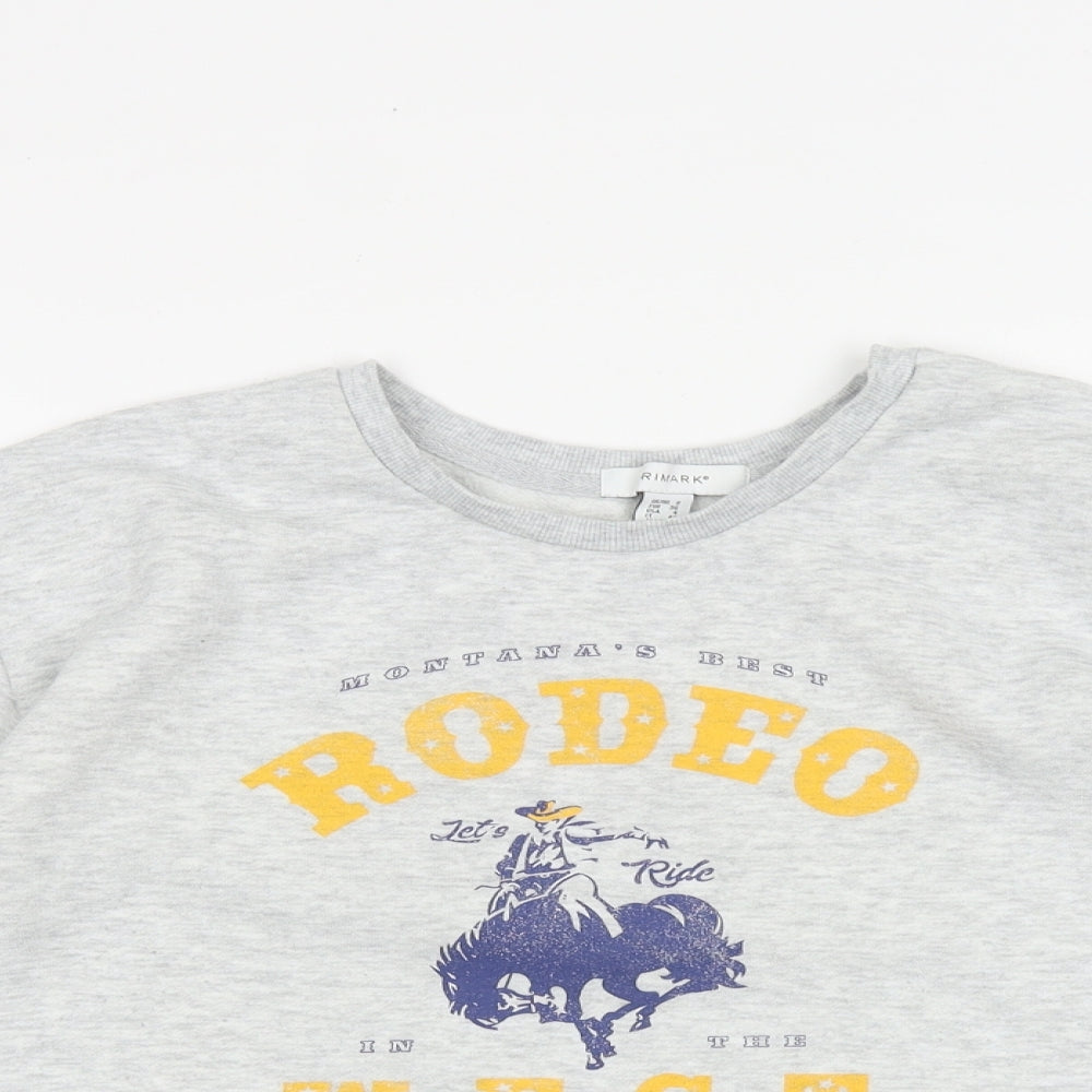 Primark Womens Grey Cotton Pullover Sweatshirt Size 8 Pullover - Rodeo West