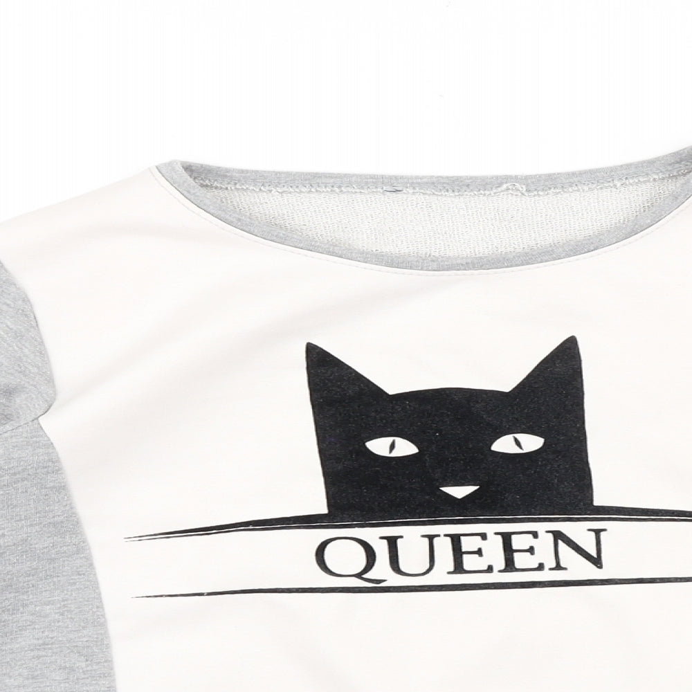 Forever Pink Womens Grey Cotton Pullover Sweatshirt Size XS Pullover - Queen