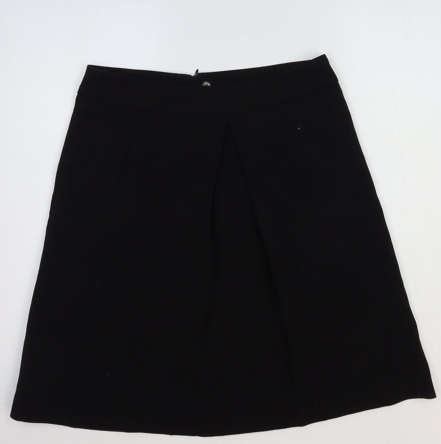 Select Womens Black Polyester Swing Skirt Size 12 Zip