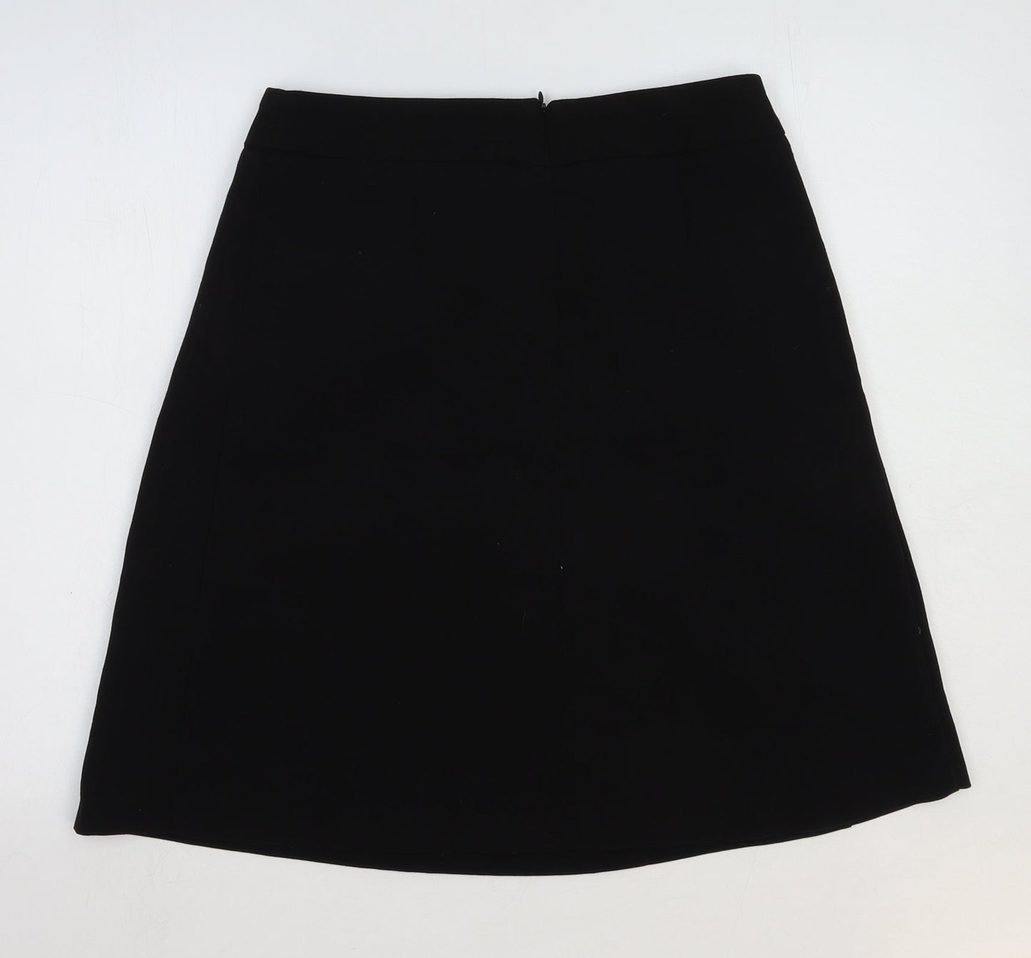 Select Womens Black Polyester Swing Skirt Size 12 Zip