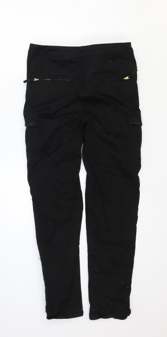 H&M Womens Black Cotton Skinny Jeans Size 10 Regular Button