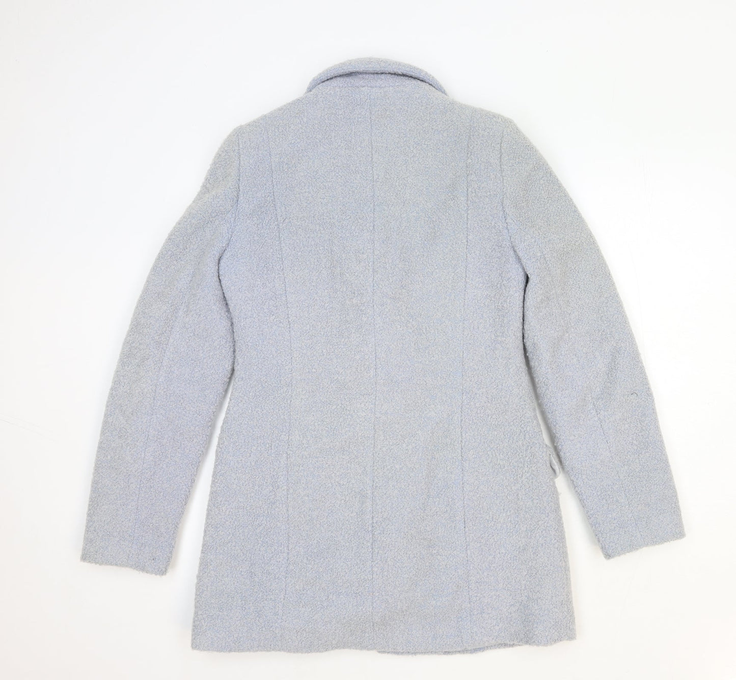 Miss Selfridge Womens Blue Pea Coat Coat Size 10 Button