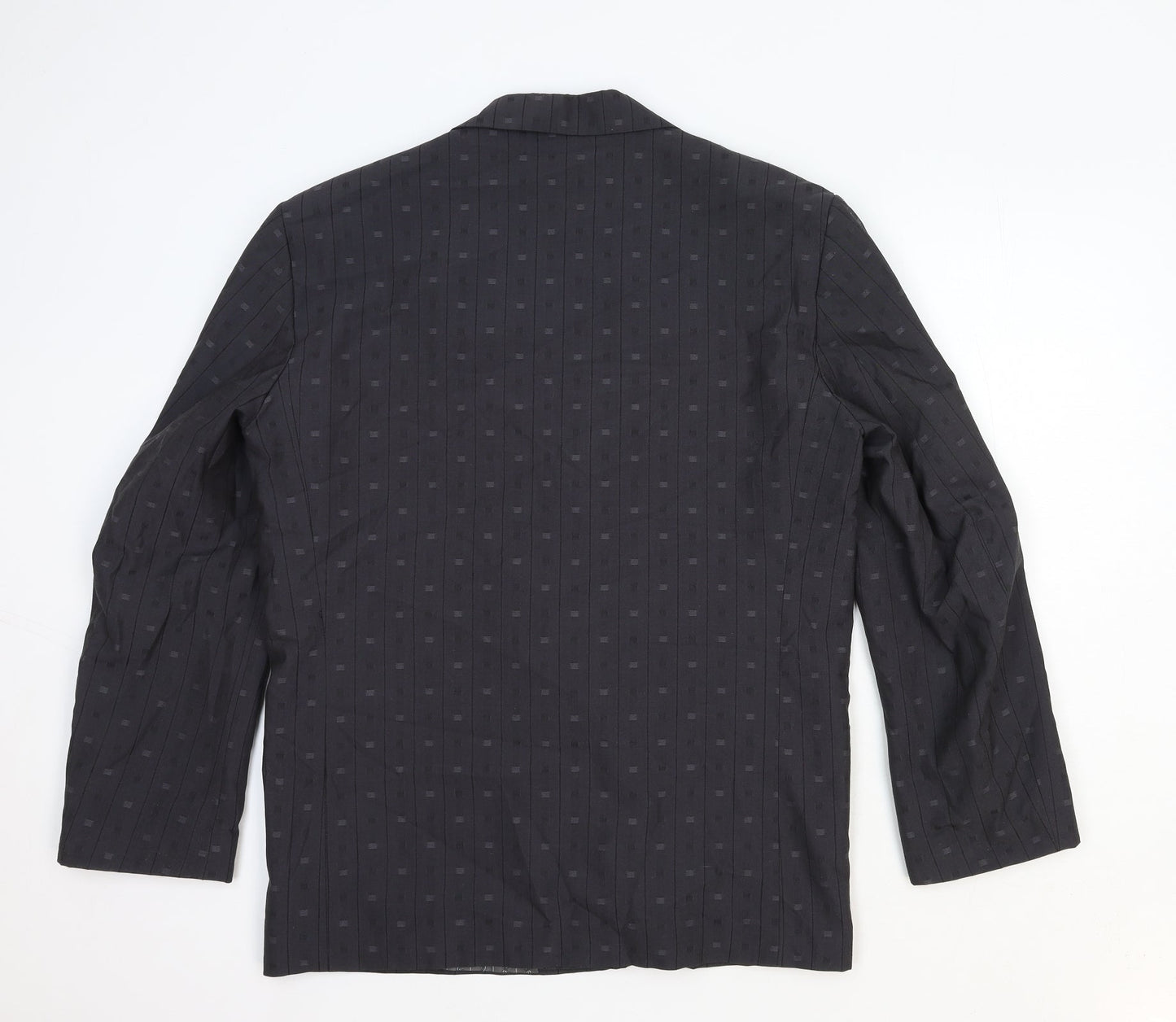 SWJ Mixers Mens Grey Polka Dot Polyester Jacket Blazer Size L Regular