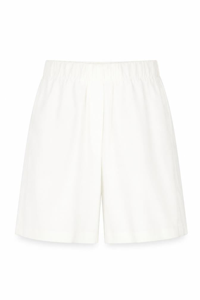 Marks and Spencer Womens White Polyester Culotte Shorts Size 6 Regular Pull On
