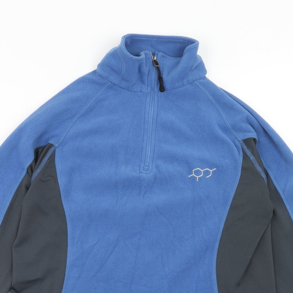 Polartec Womens Blue Polyester Pullover Sweatshirt Size 10 Zip