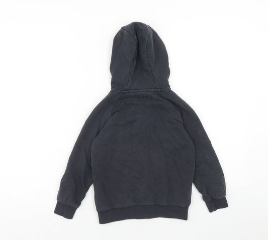 NEXT Boys Black Cotton Full Zip Hoodie Size 6 Years Zip