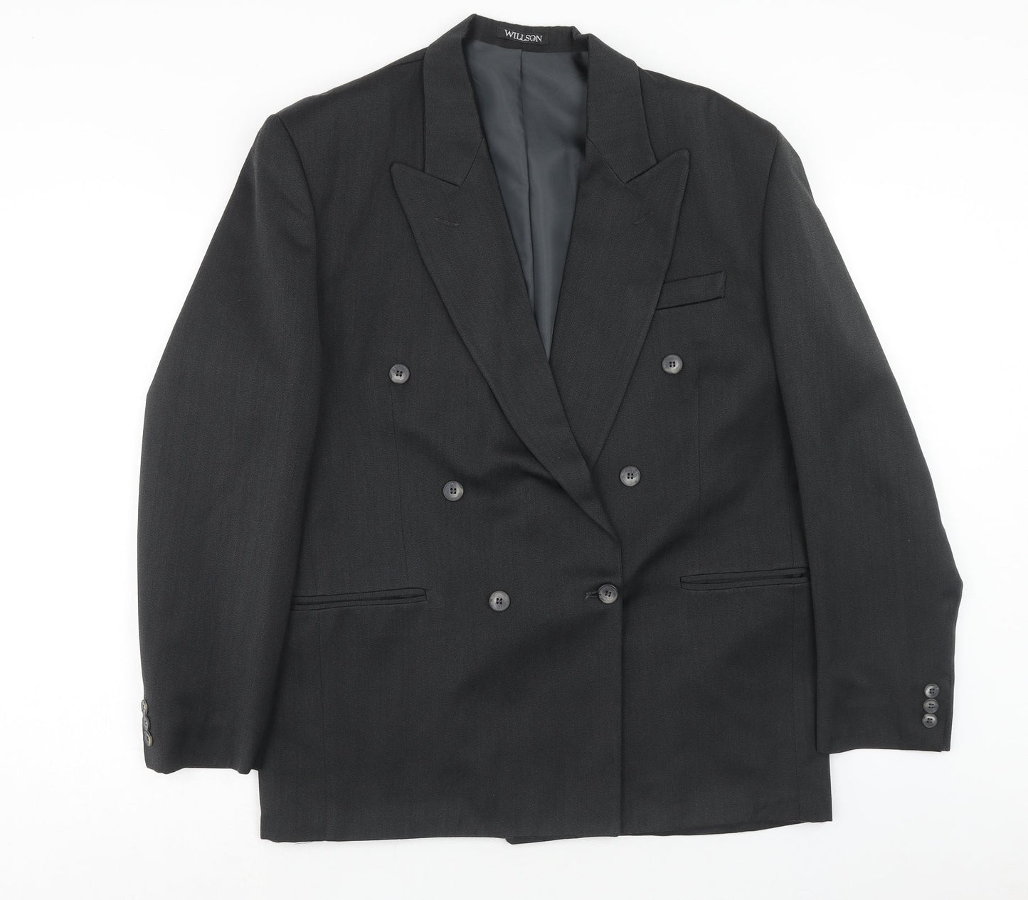Wilson Mens Grey Polyester Jacket Blazer Size 40 Regular