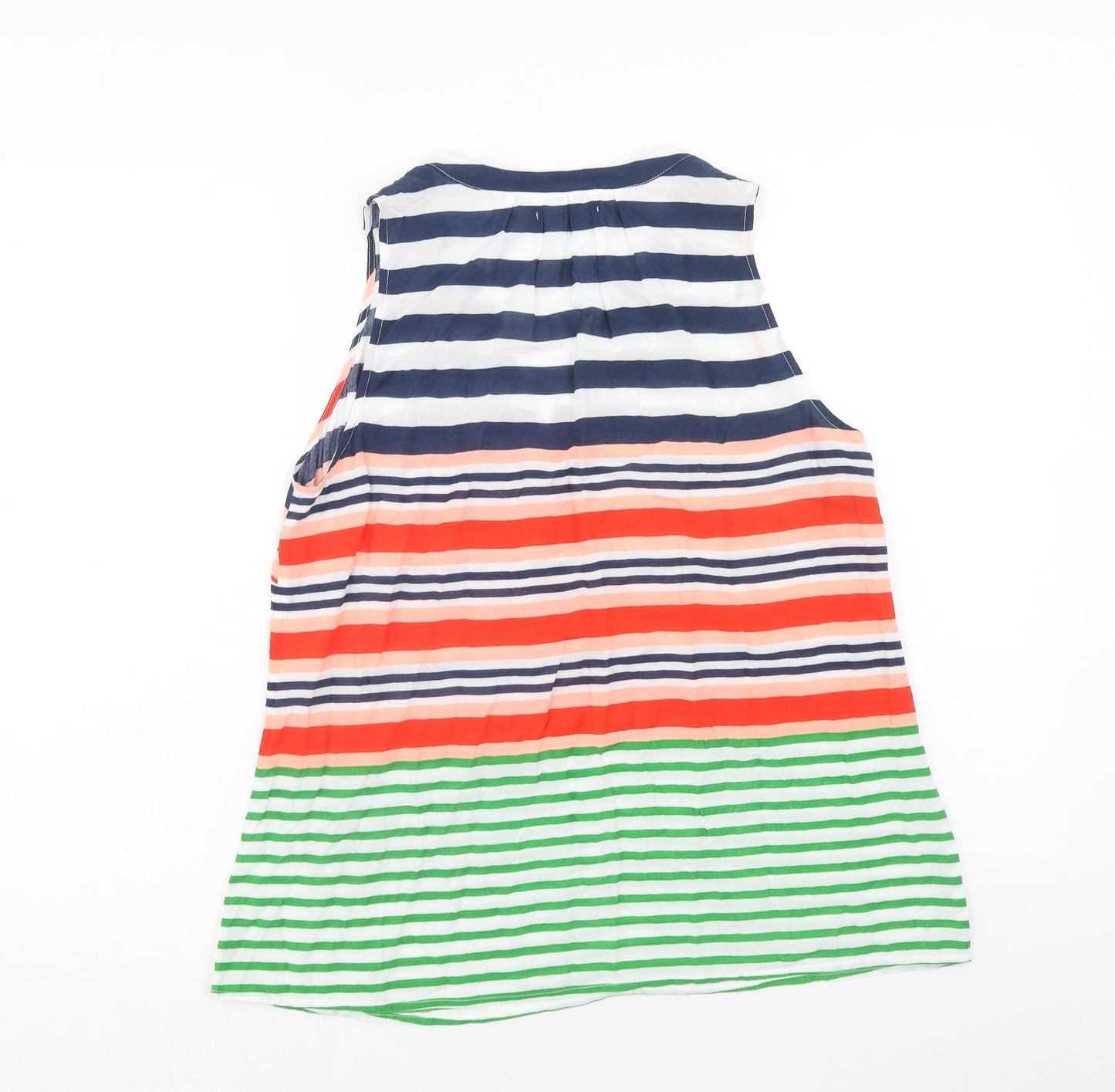 Holly & Whyte Womens Multicoloured Striped Viscose Basic Tank Size 12 V-Neck