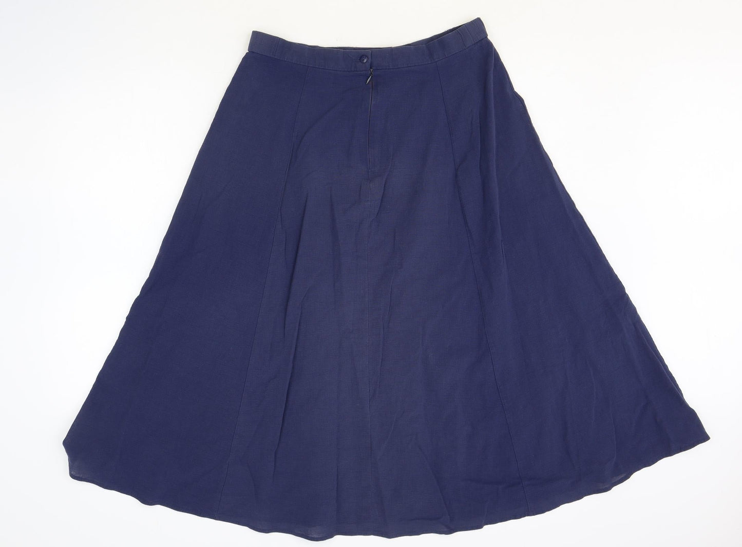 Preworn Womens Blue Polyester Swing Skirt Size 30 in Button