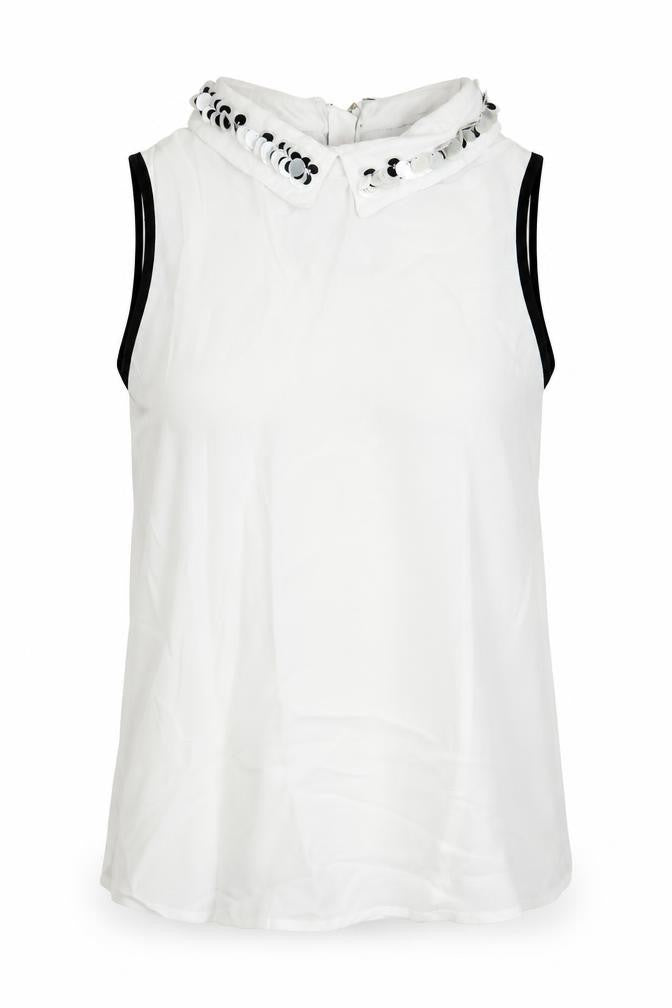 Marks and Spencer Womens Ivory Viscose Basic Tank Size 10 Collared