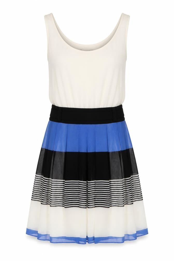 Urban Bliss Womens Multicoloured Colourblock Viscose Trapeze & Swing Size 8 Scoop Neck Zip