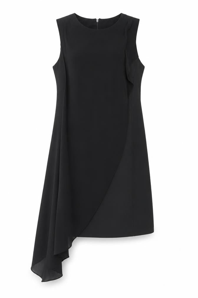 River Island Womens Black Polyester A-Line Size 8 Round Neck Zip