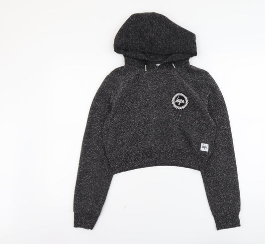 Hype Womens Grey Cotton Pullover Hoodie Size S Pullover