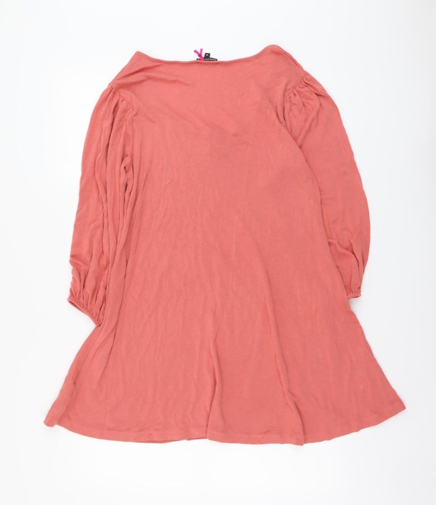 Marks and Spencer Womens Pink Viscose Basic T-Shirt Size 16 Scoop Neck