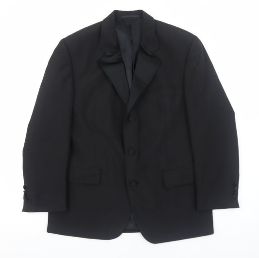 Youngs Mens Black Polyester Jacket Blazer Size L Regular