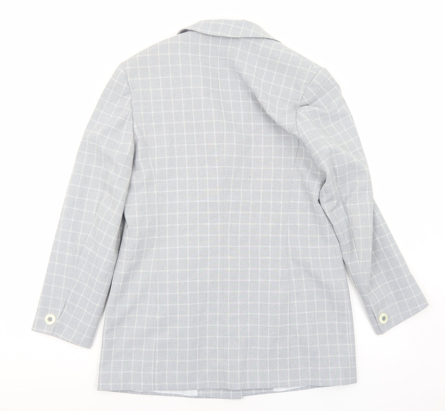 Meico Womens Grey Geometric Jacket Blazer Size 10 Buckle