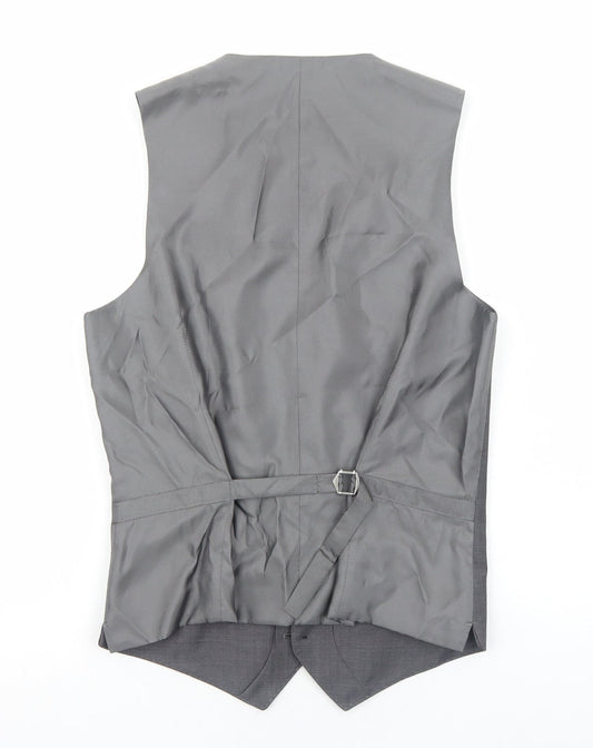 Marks and Spencer Mens Grey Polyester Jacket Suit Waistcoat Size M Regular