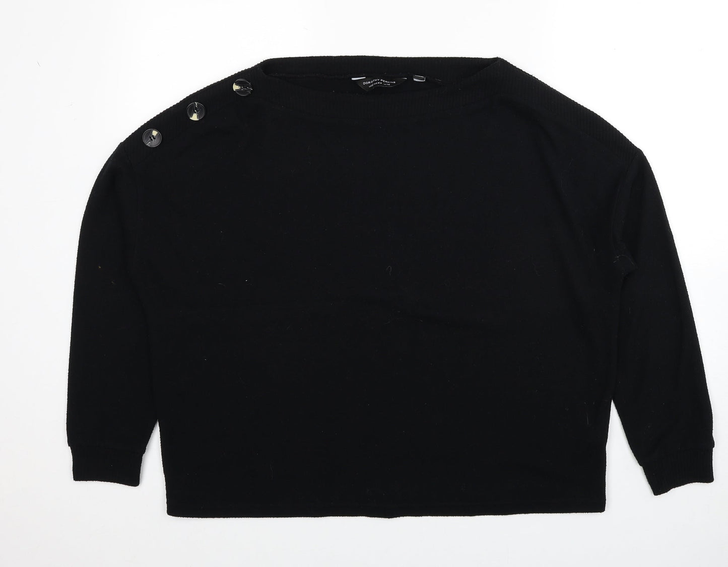 Dorothy Perkins Womens Black Round Neck Polyester Pullover Jumper Size 14