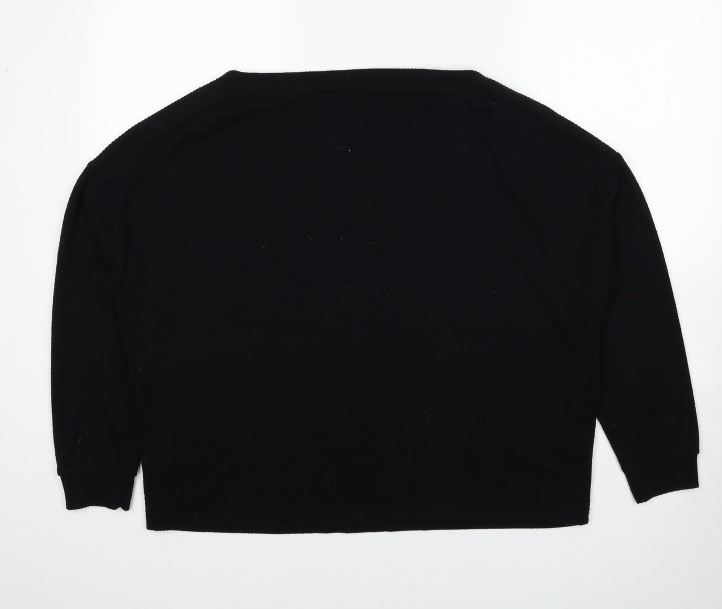 Dorothy Perkins Womens Black Round Neck Polyester Pullover Jumper Size 14