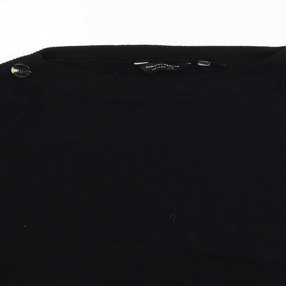 Dorothy Perkins Womens Black Round Neck Polyester Pullover Jumper Size 14