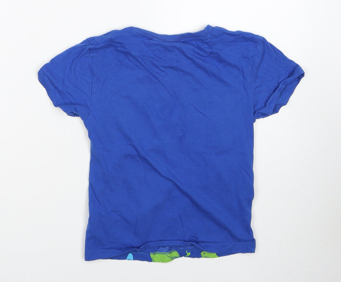 Dudeskin Boys Blue Cotton Basic T-Shirt Size 7-8 Years Round Neck Pullover