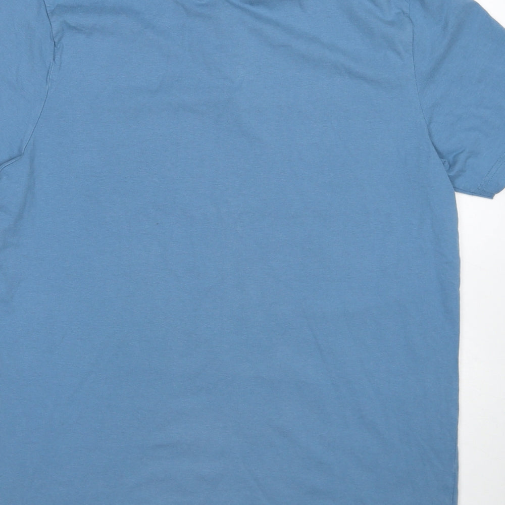 Very Mens Blue Cotton Polo Size L Collared Pullover